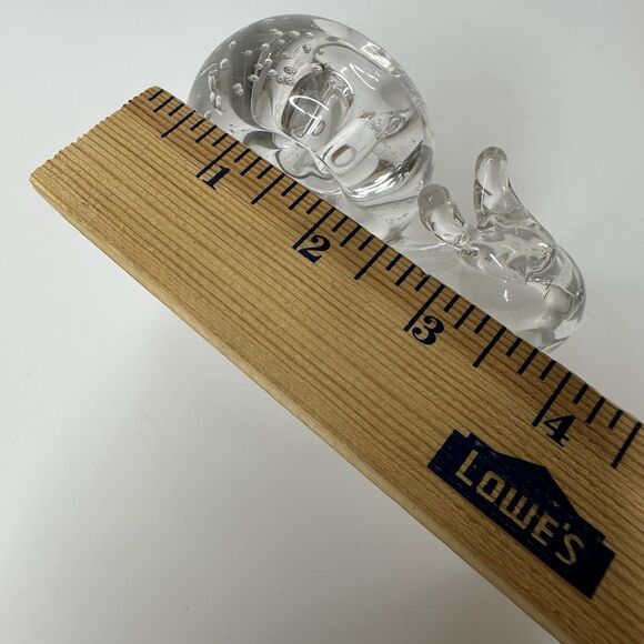 Clear Art Glass Snail Paperweight Figurine 3" Nature Minimalist Eclectic - Picture 10 of 16